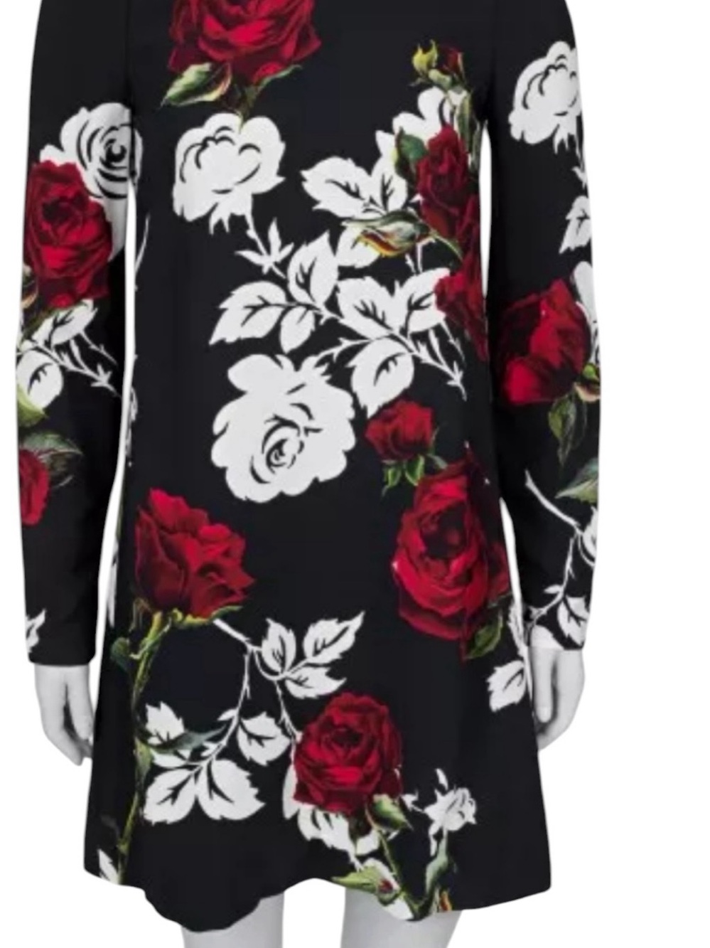 Dolce & Gabanna Rose print long sleeve mini dress